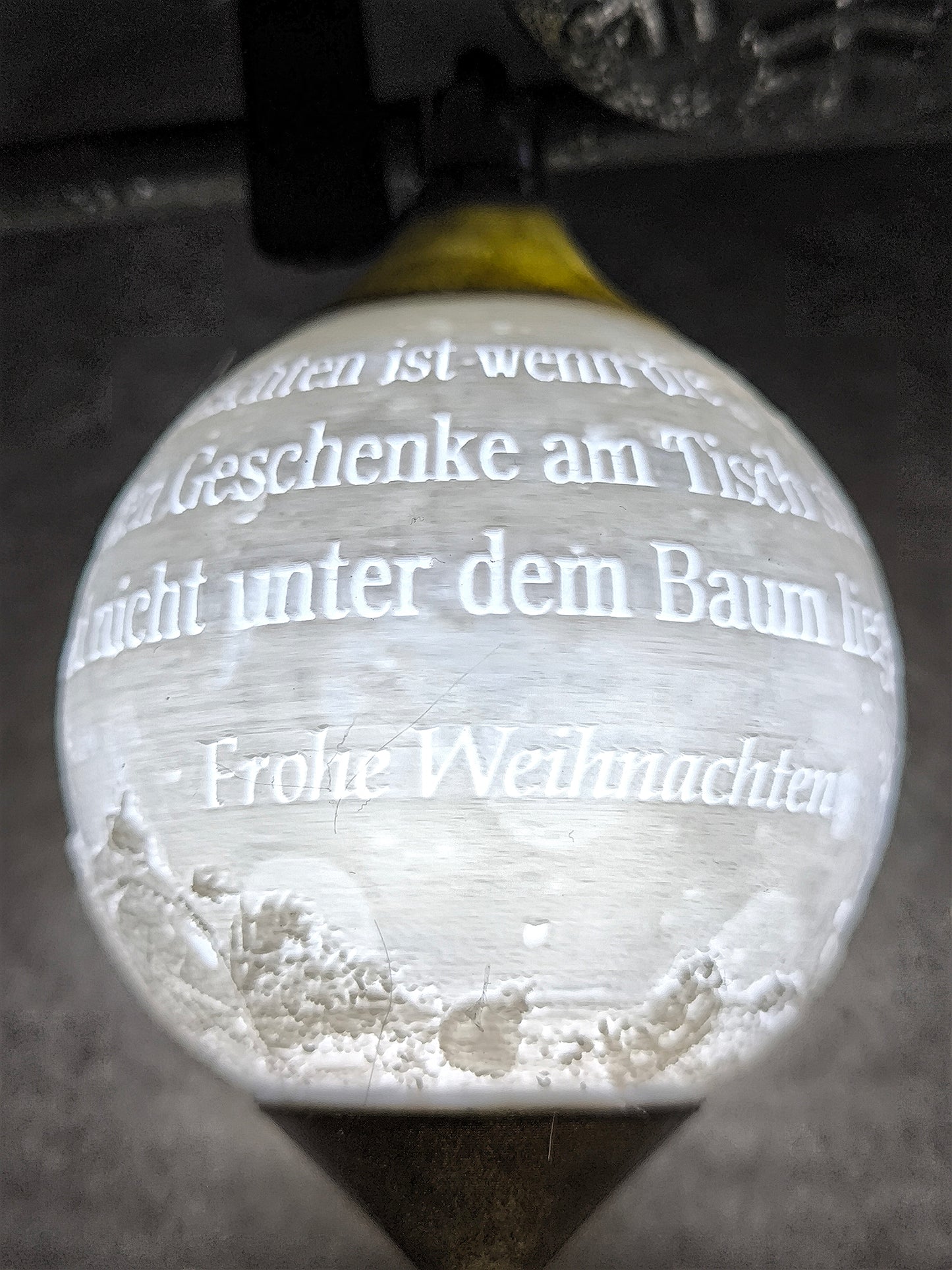 Weihnachtskugel Laterne und Spruch