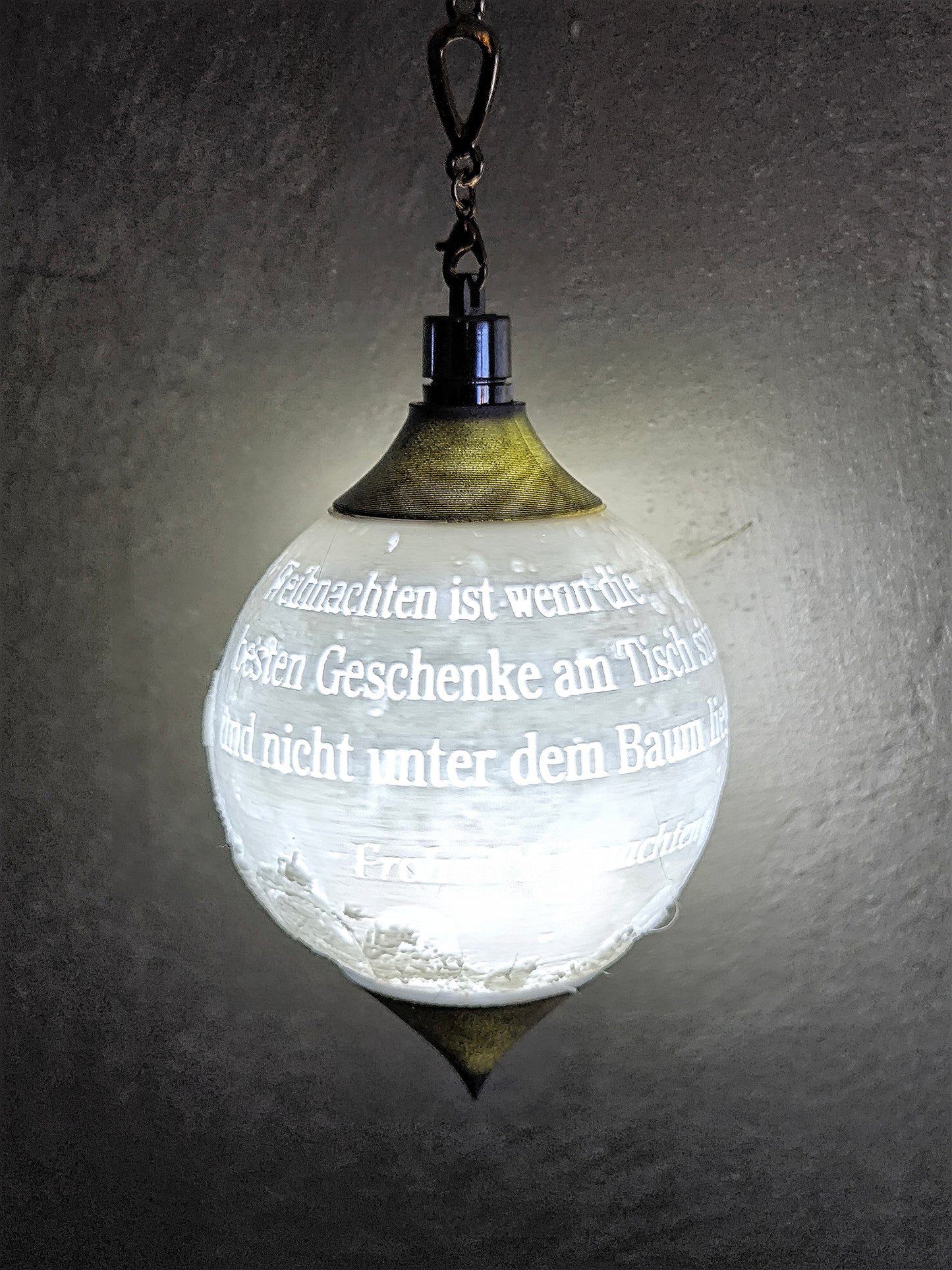 Weihnachtskugel Laterne und Spruch
