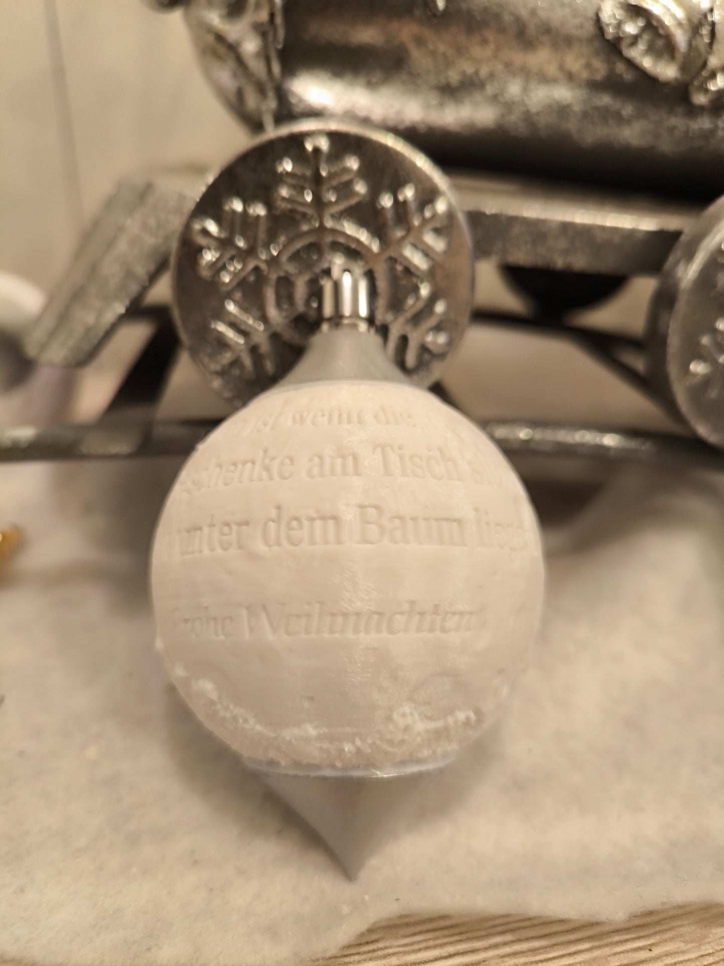Weihnachtskugel Laterne und Spruch
