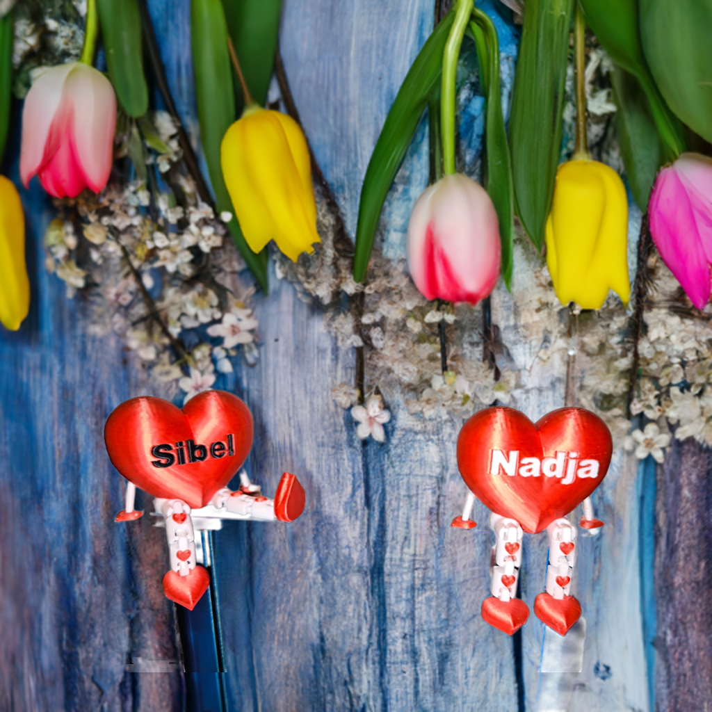 bewegliches Valentinstag Herz personalisiert