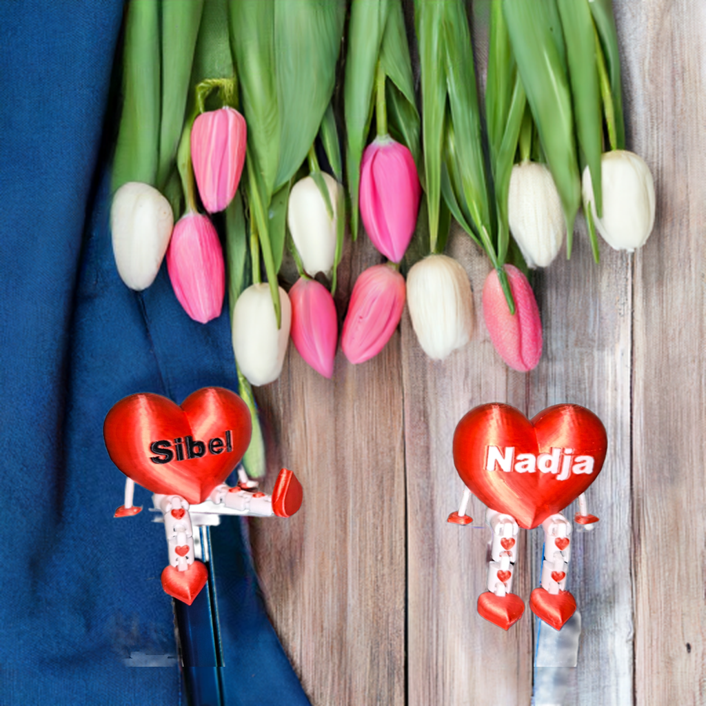 bewegliches Valentinstag Herz personalisiert