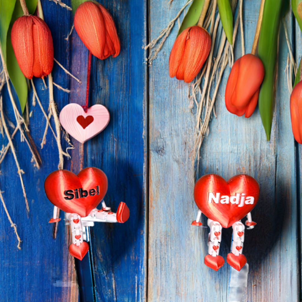 bewegliches Valentinstag Herz personalisiert