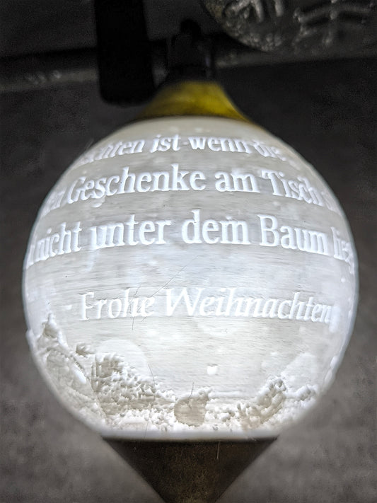 Weihnachtskugel Laterne und  Spruch