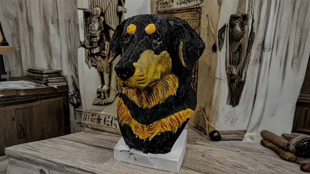 Büste von ihrem Haustier vom Foto